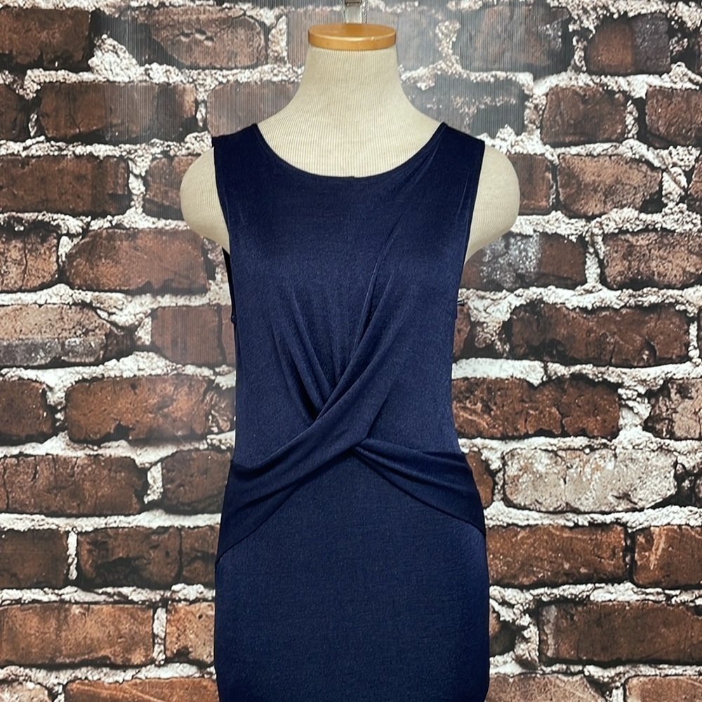MINKPINK Dress Women's Small Blue Twist Sleeveless Bodycon Midi